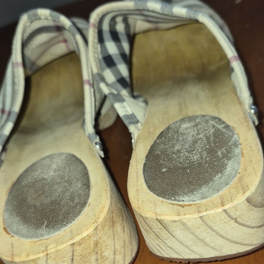 Burberry Plaid Slip-On Mules with Stud Accents - Picture 8 of 14